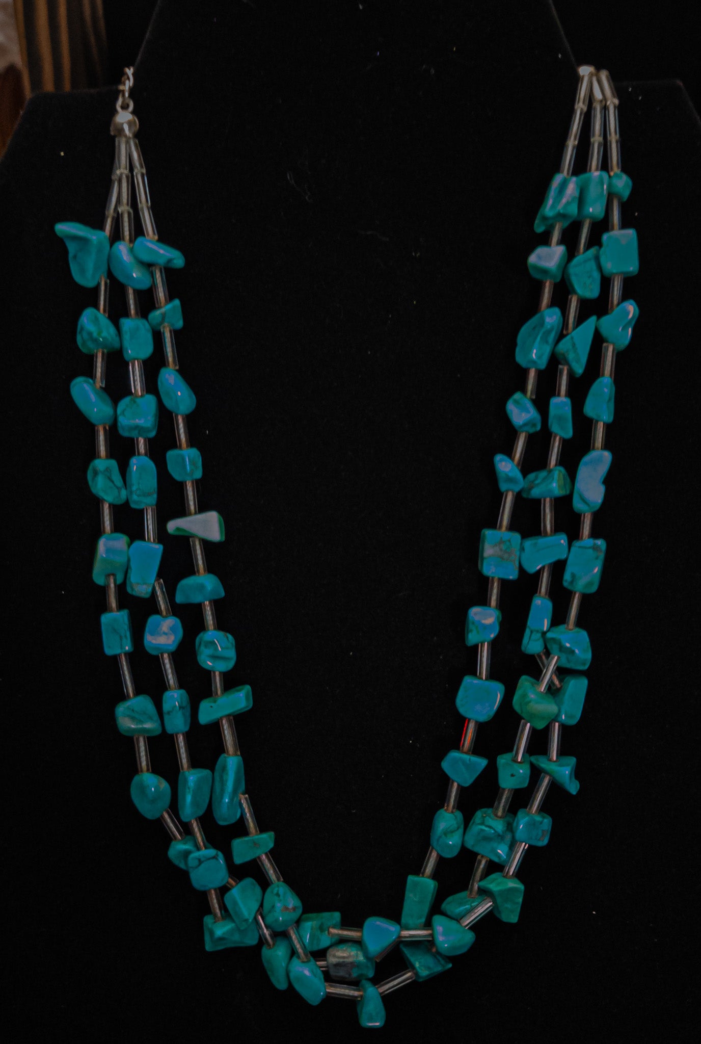Unique Three-Layered Turquoise Necklace