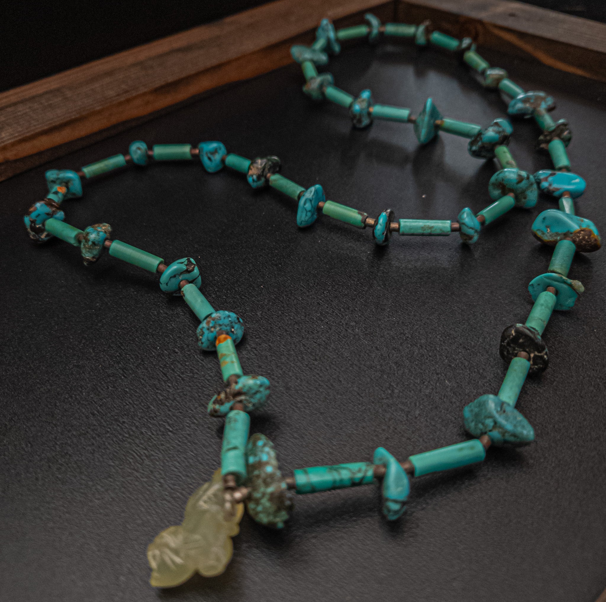 Turquoise Colored Native Style Beaded Necklace