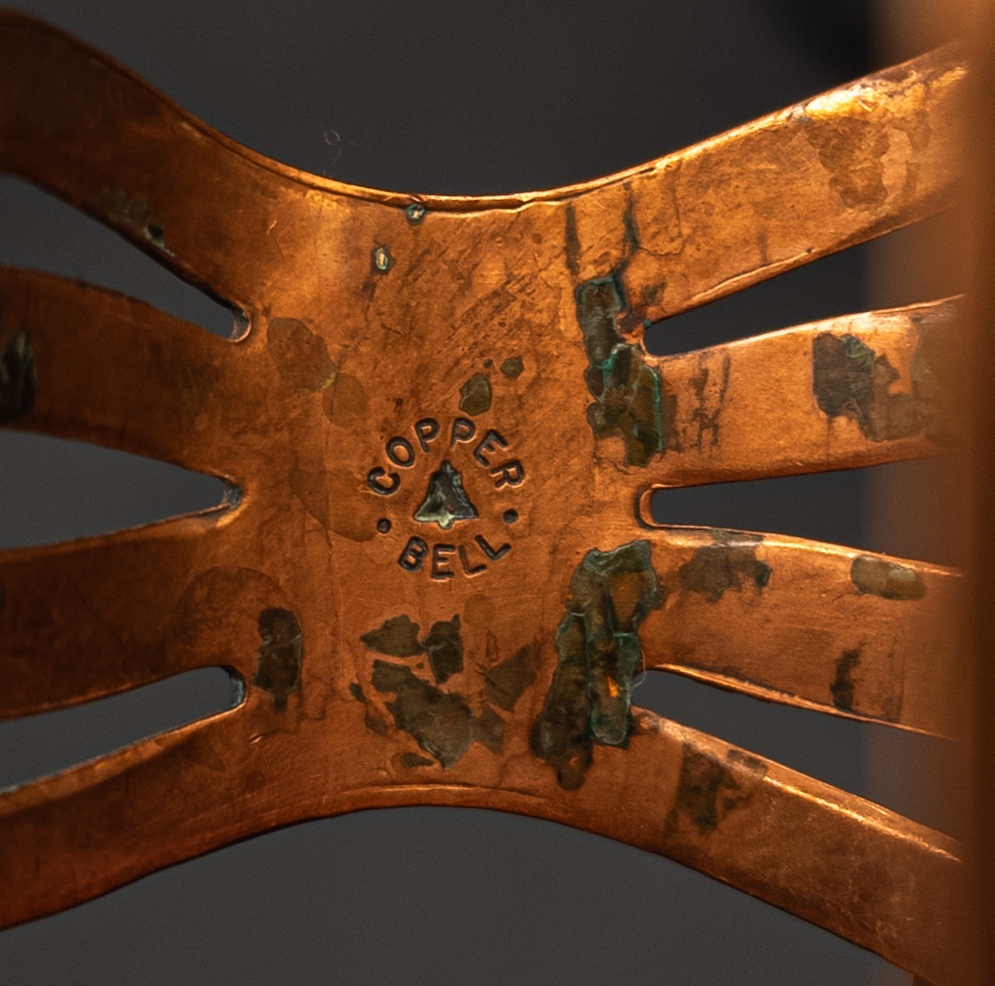 Copper Butterfly Cuff Bracelet With Faux Turquoise