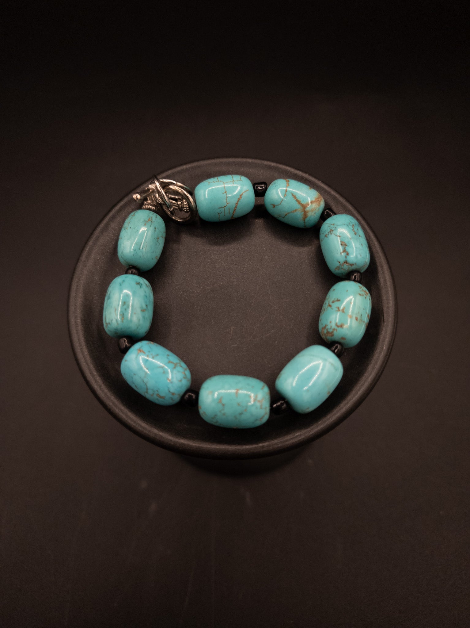 Faux Turquoise Beaded Bracelet