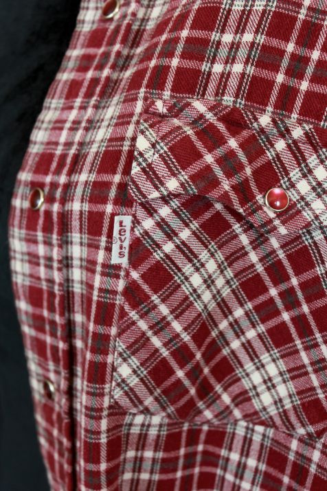 Levis Red Plaid with Ruby Red Snap Button Up