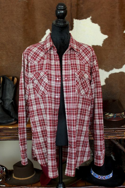 Levis Red Plaid with Ruby Red Snap Button Up