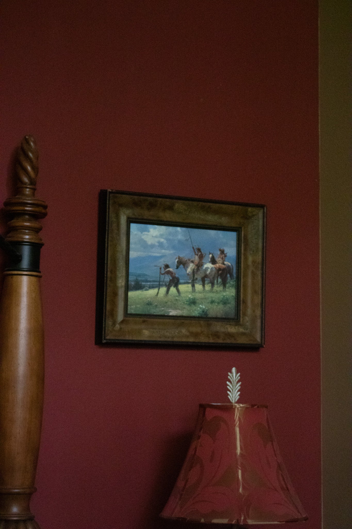 Lonestar American Indians at the River's Edge Canvas Transfer Print Art