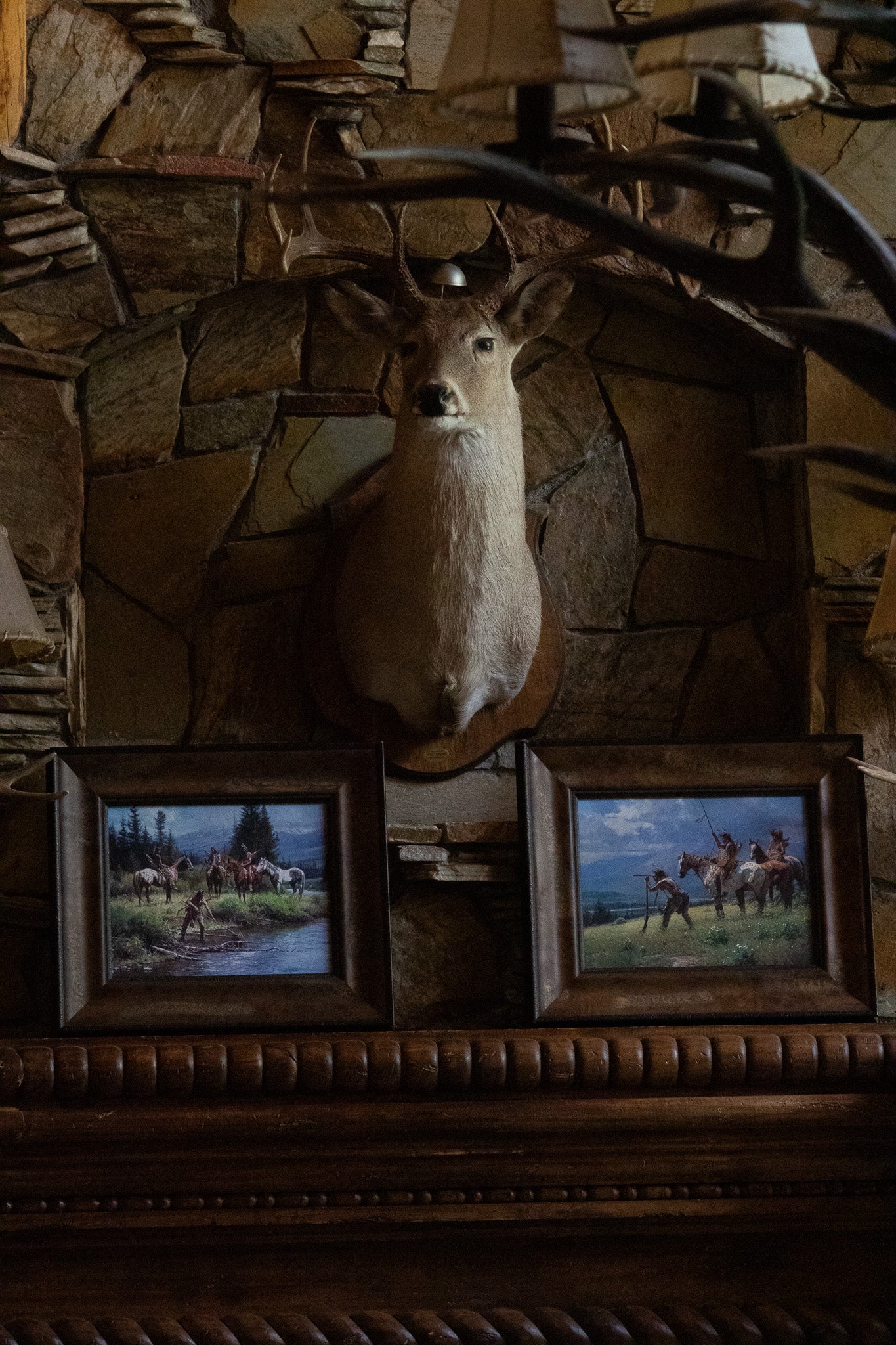 Lonestar American Indians at the River's Edge Canvas Transfer Print Art