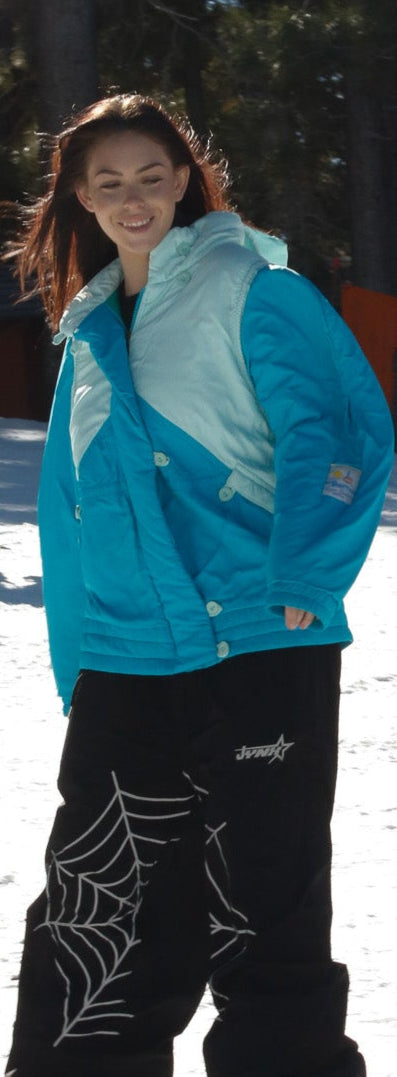 Sky Blue and White "Snow Seekers" Brand Winter Jacket Size Med