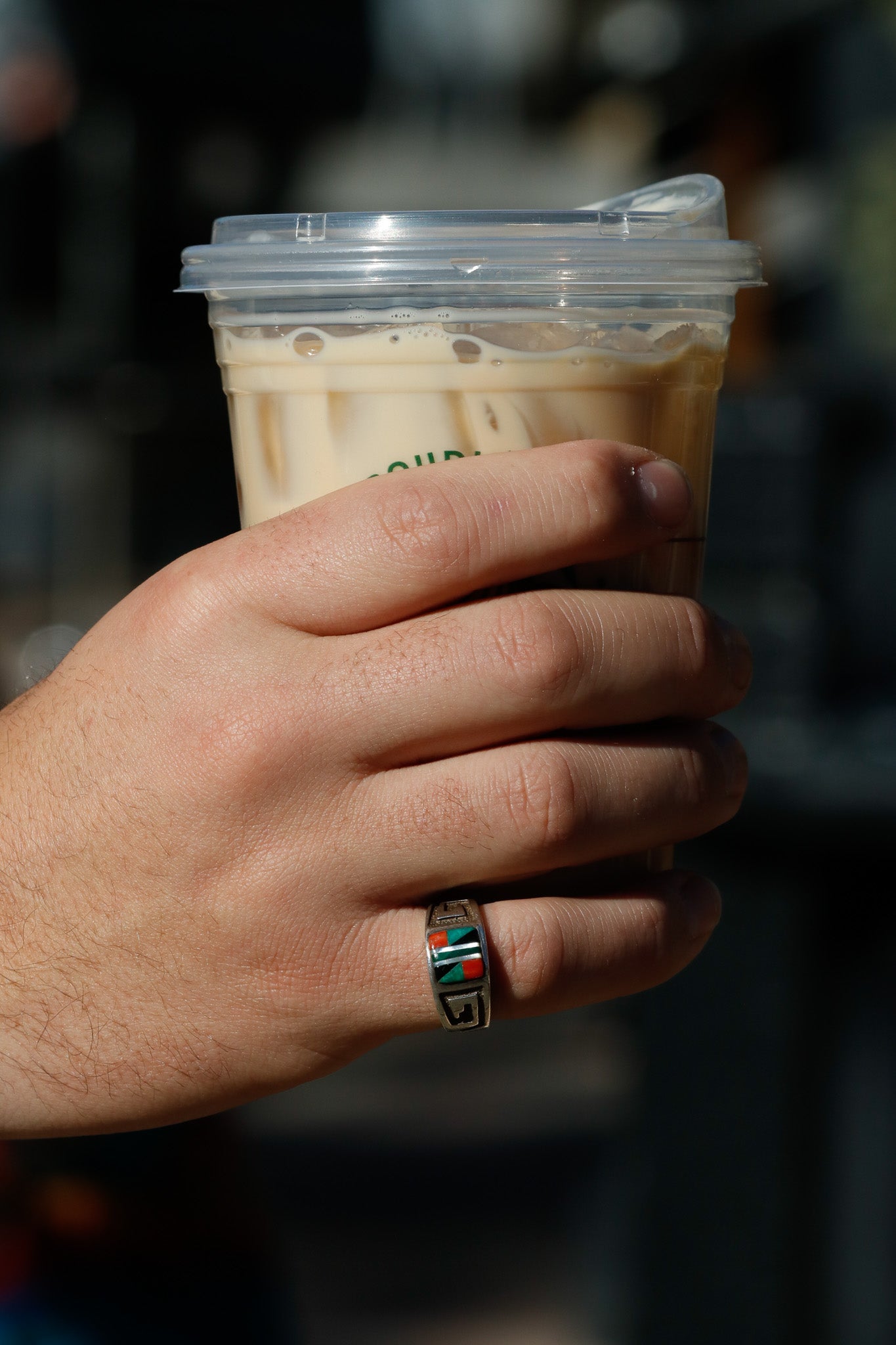 Vintage Navajo Zuni Sterling Silver and Multi-Gemstones Inlayed Ring size 8.5