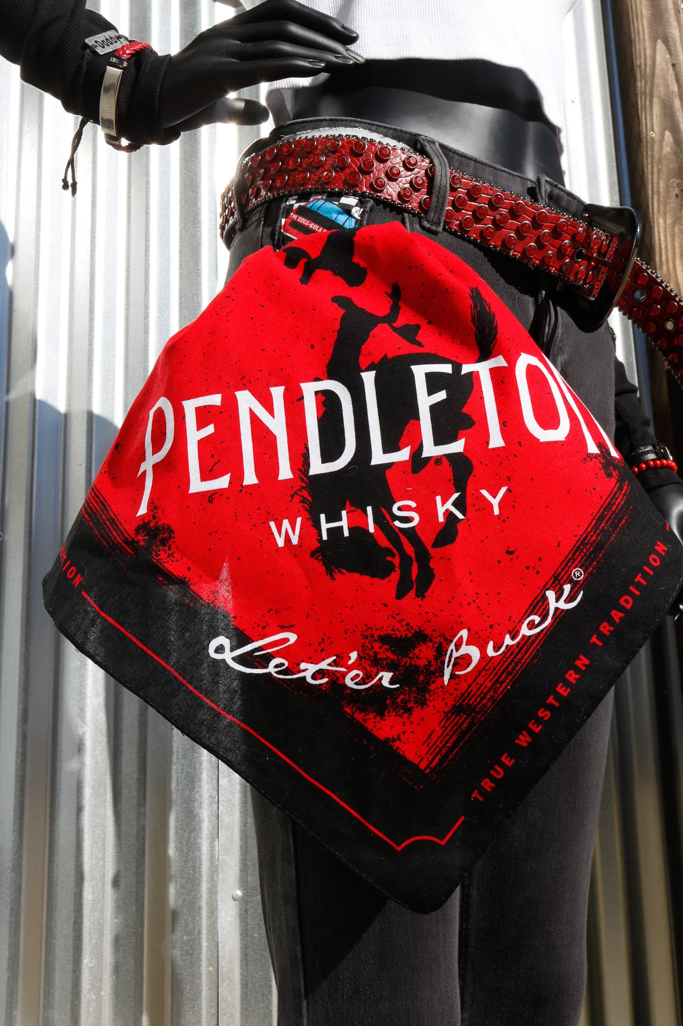 Classic Black and Red Pendleton Whiskey Bandana