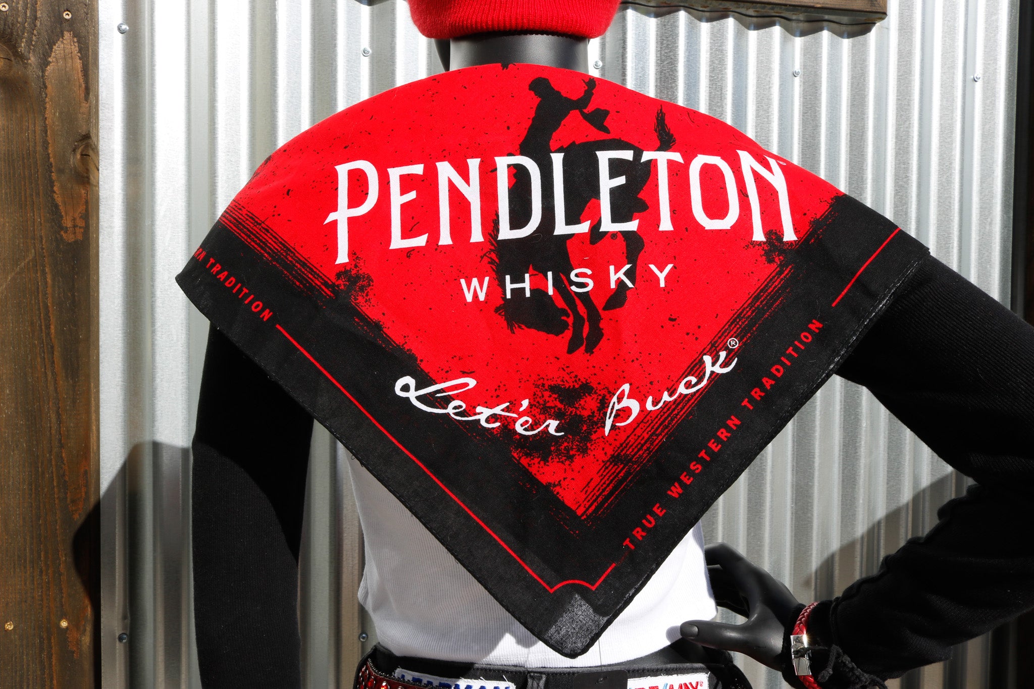 Classic Black and Red Pendleton Whiskey Bandana