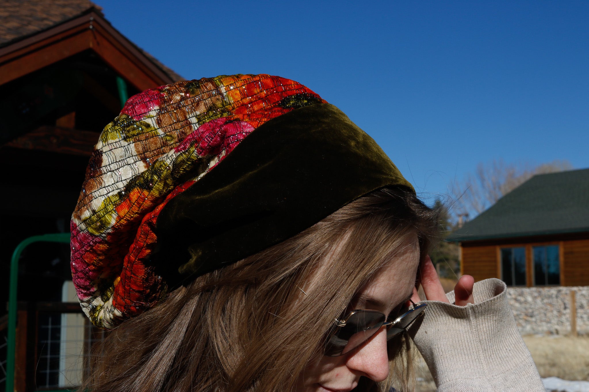 Leslie James Multicolored Floral Design Pillbox Hat