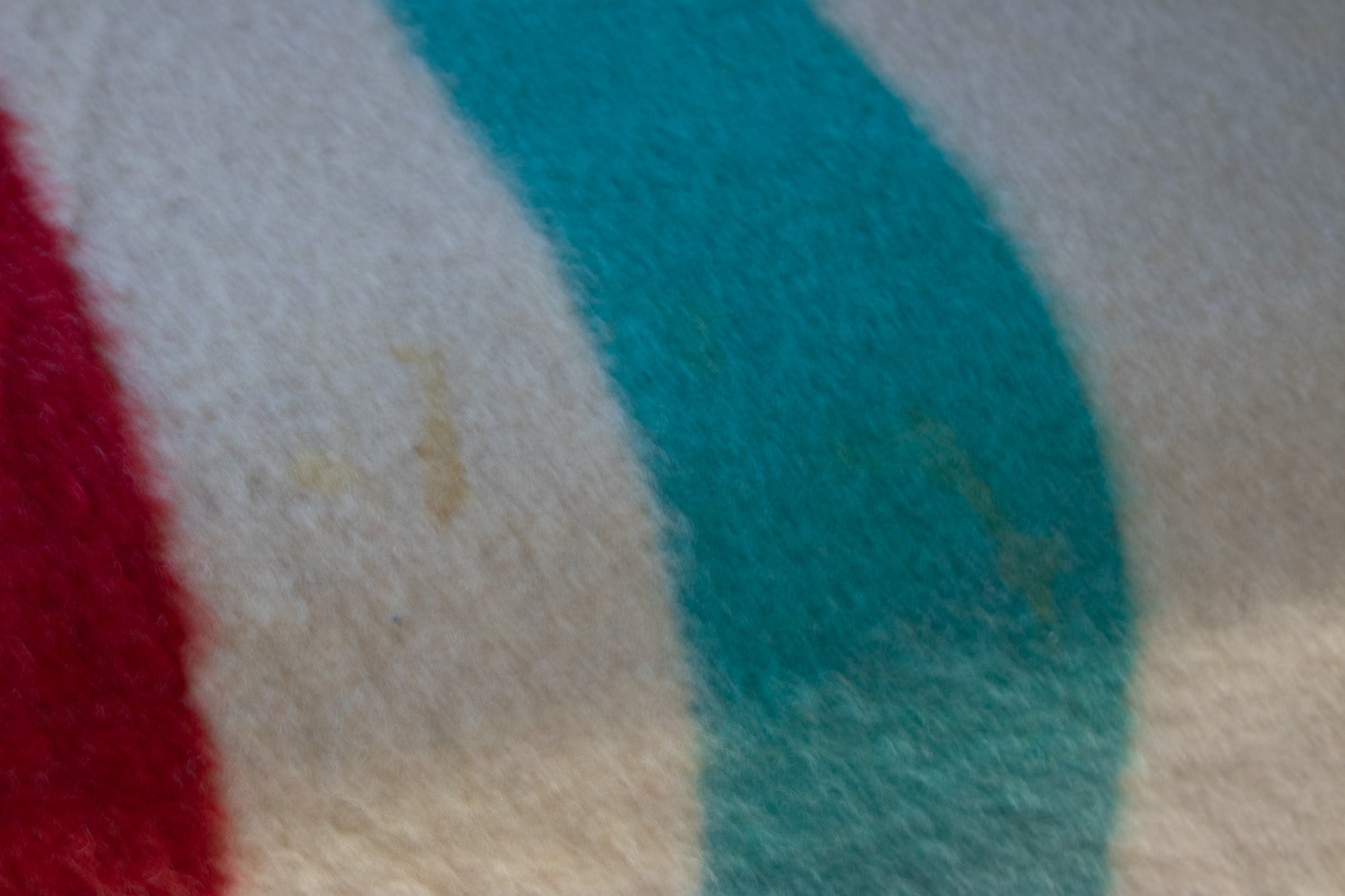 Hudson's Bay Point Wool Blanket Off-White Bold Multi-Colored Stripes