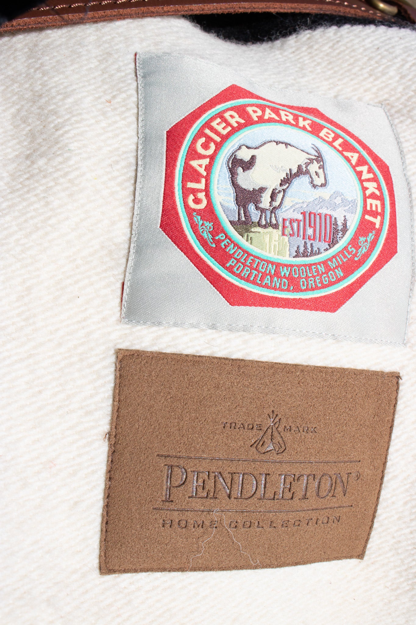 Pendleton National Park Throw Blanket with Leather Strap Acadia Classic Multi Color Stripes