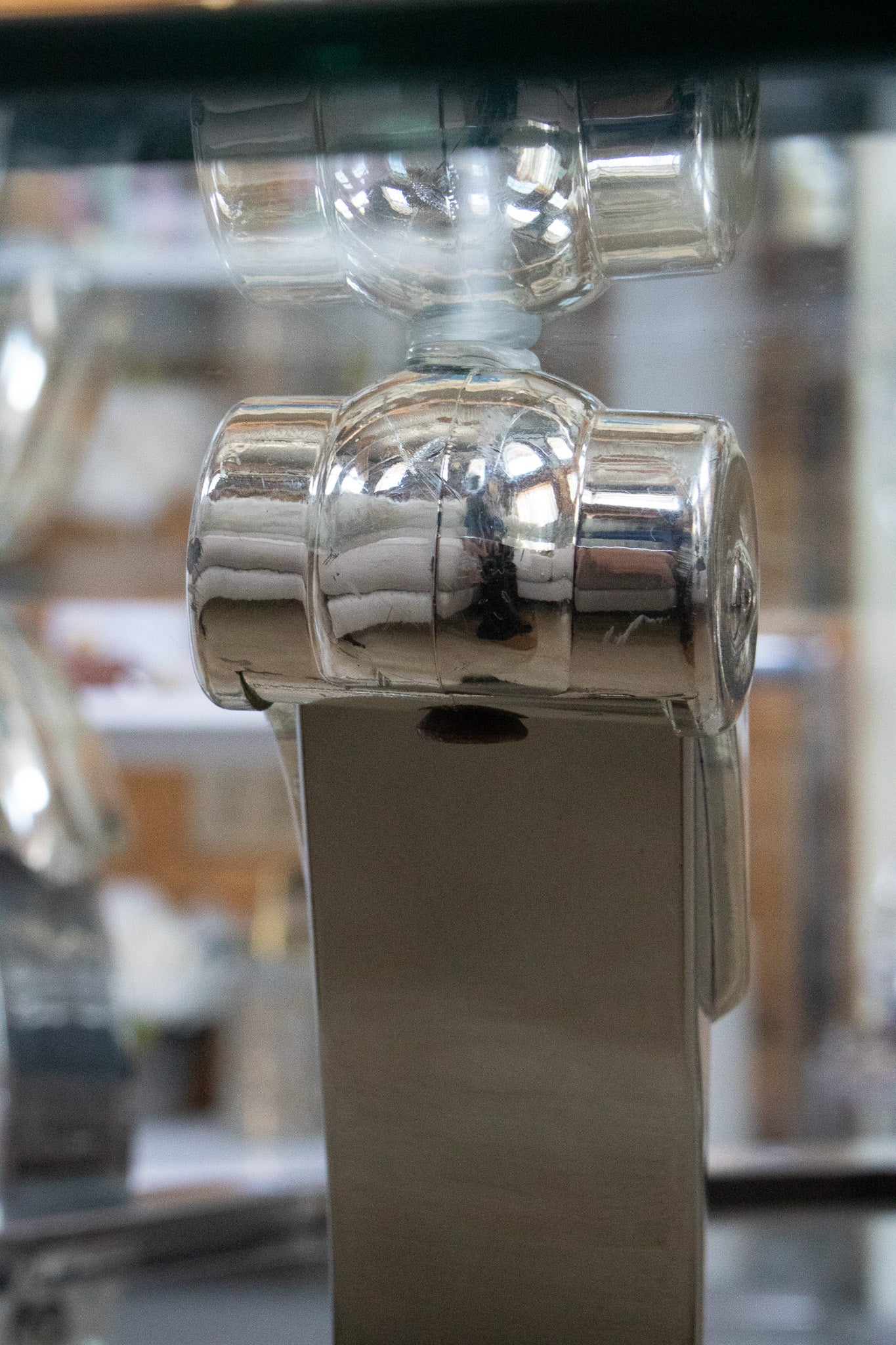 Kreiss Beveled Glass Chrome Frame Rectangle Coffee Table