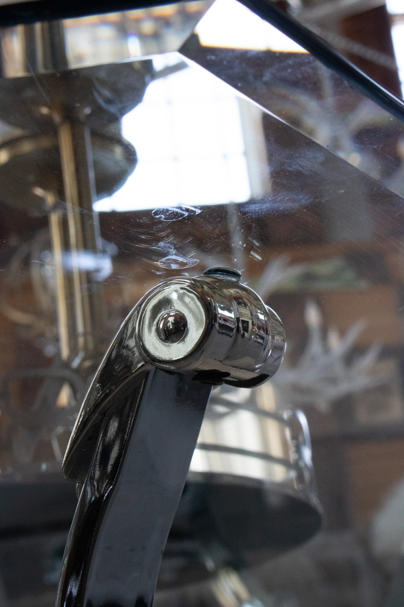 Kreiss Beveled Glass Chrome Frame Rectangle Coffee Table