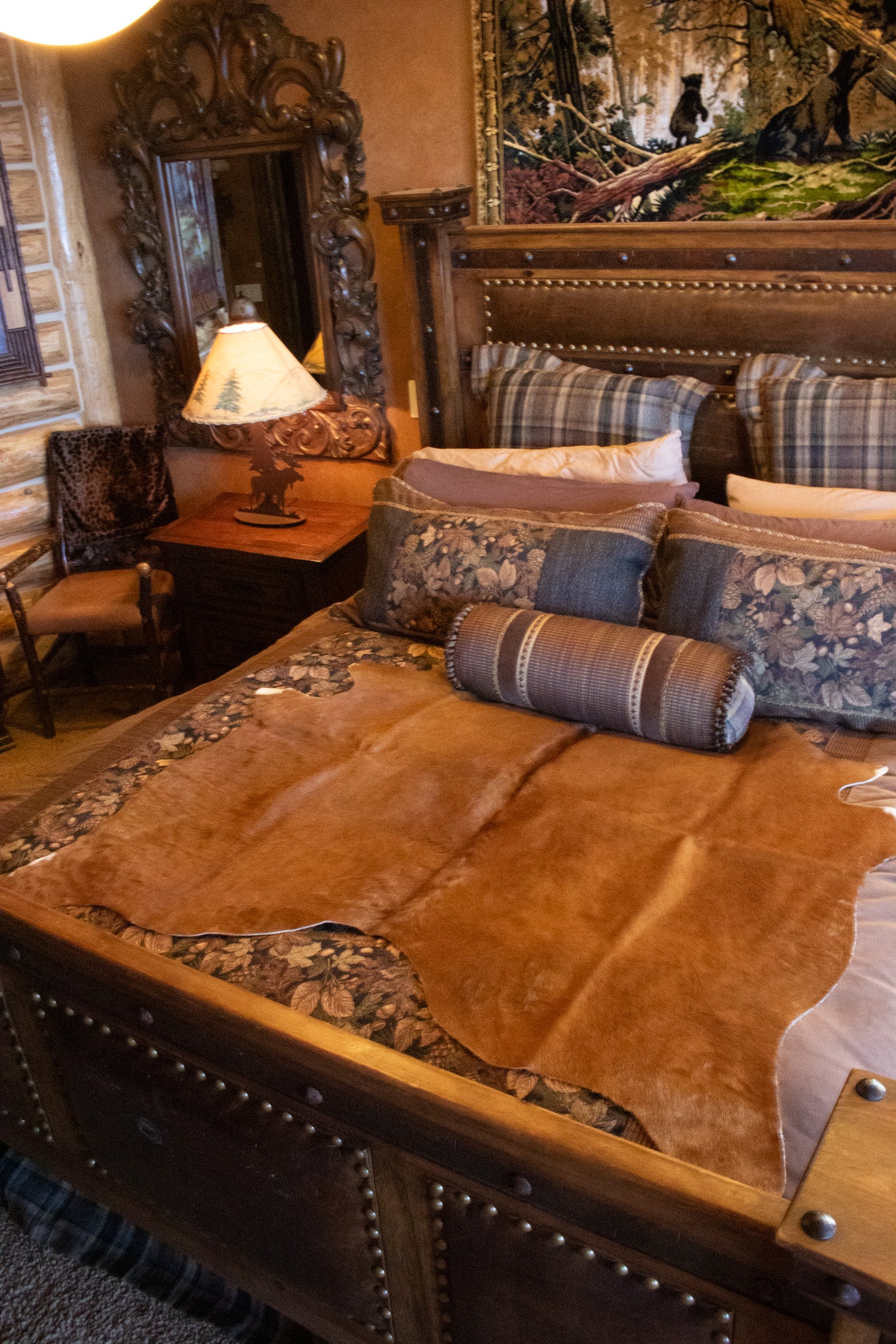 Vivid Cinnamon Cowhide Rug Made in Argentina