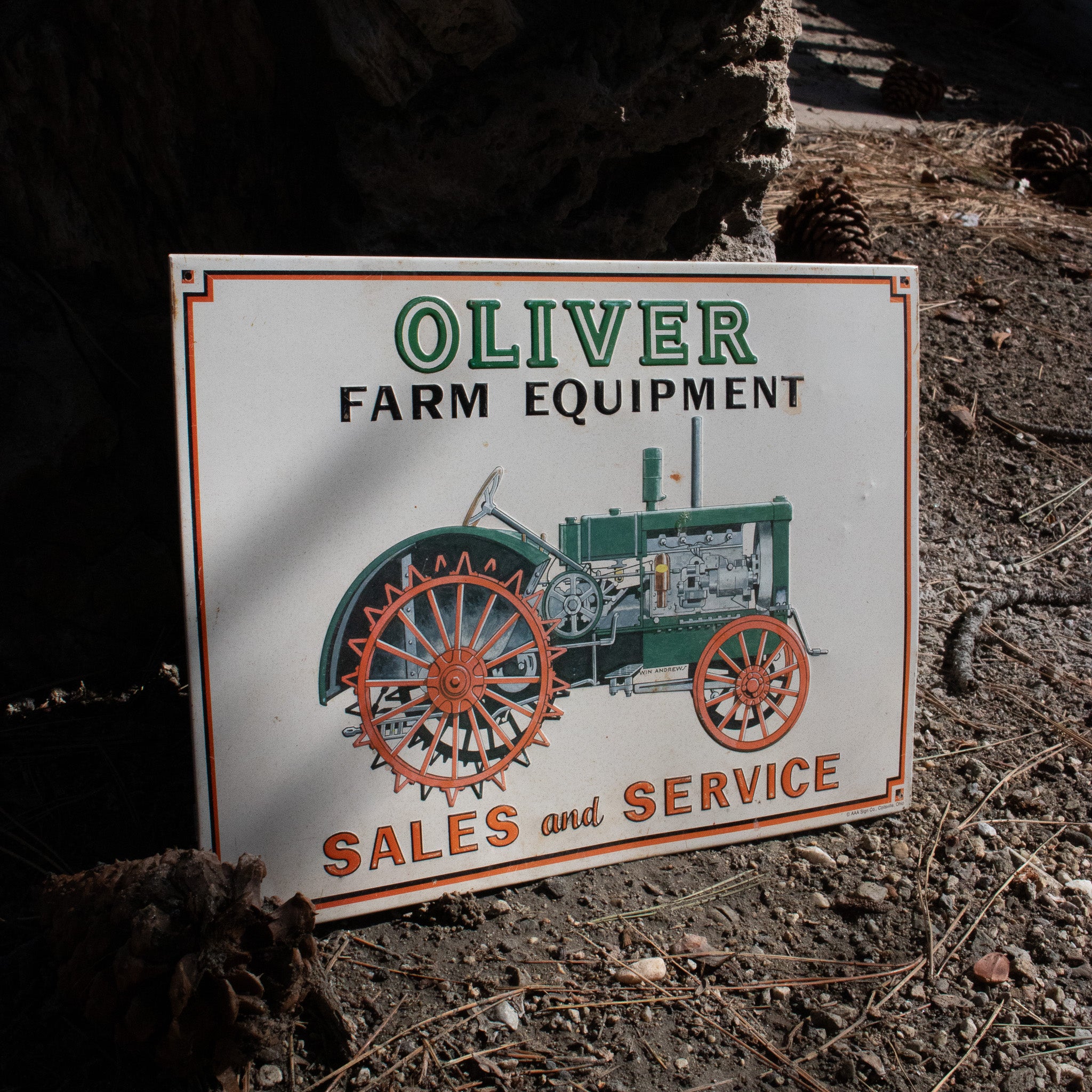 "Oliver Farm Equipment Sales and Service" Tin Sign