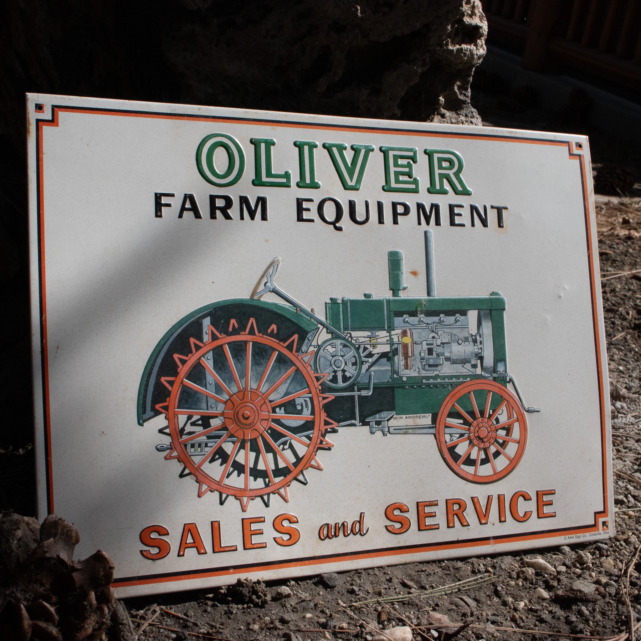 "Oliver Farm Equipment Sales and Service" Tin Sign
