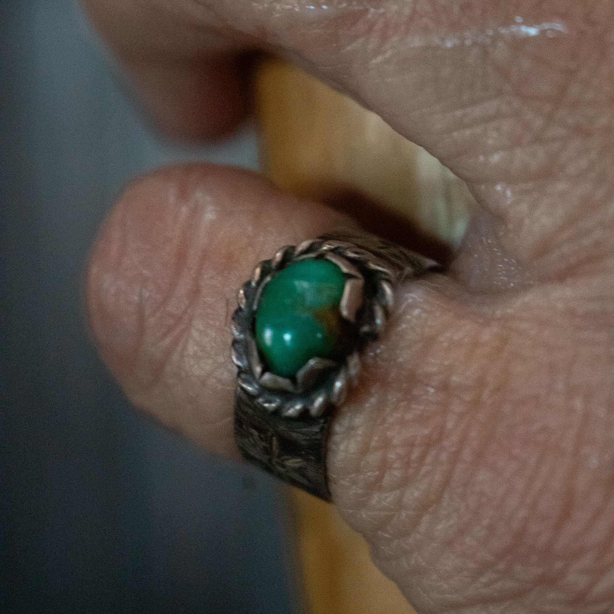 Vintage Navajo Turquoise Sterling Silver Ring. Size 5