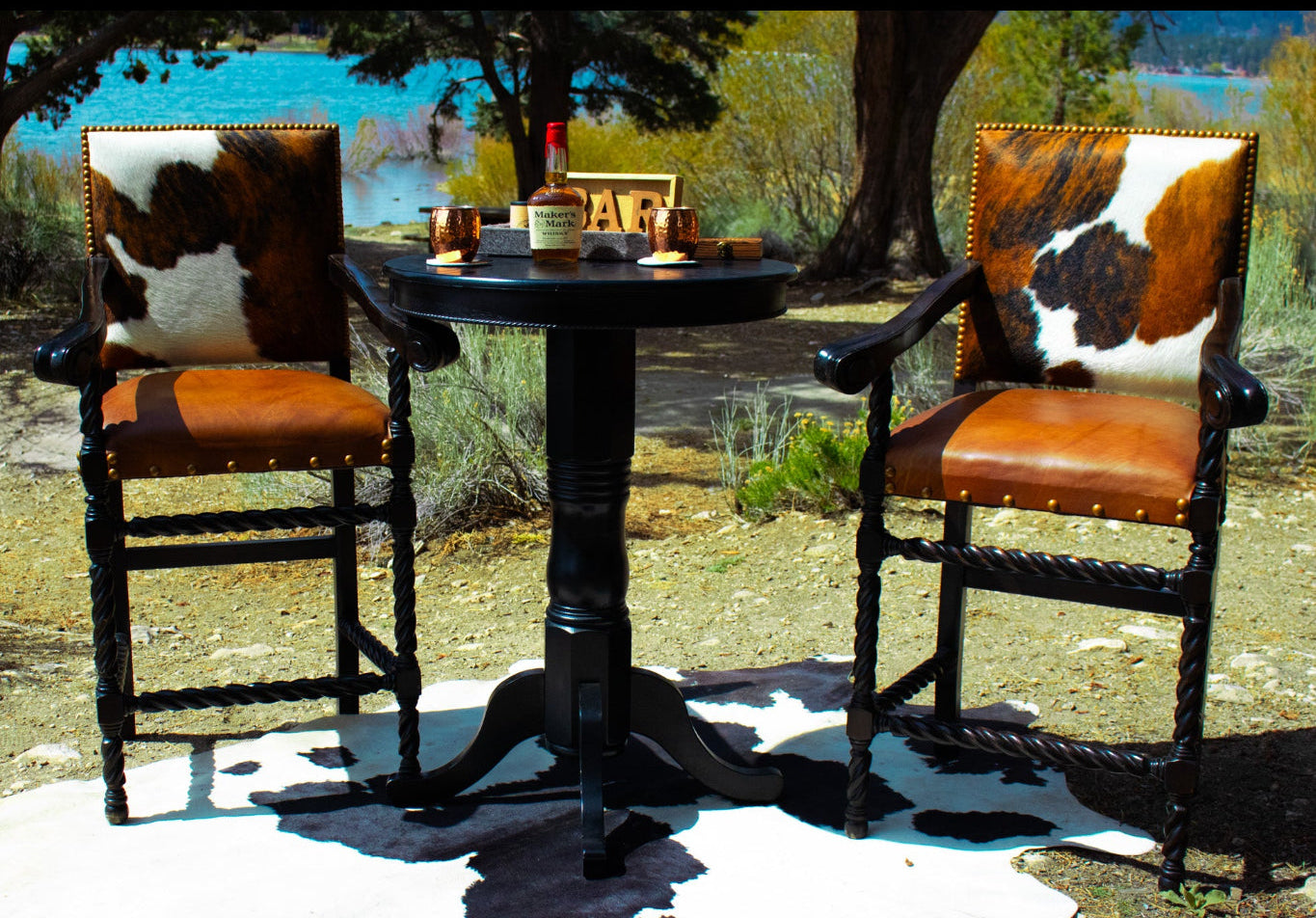 Traditional Black Pub Table