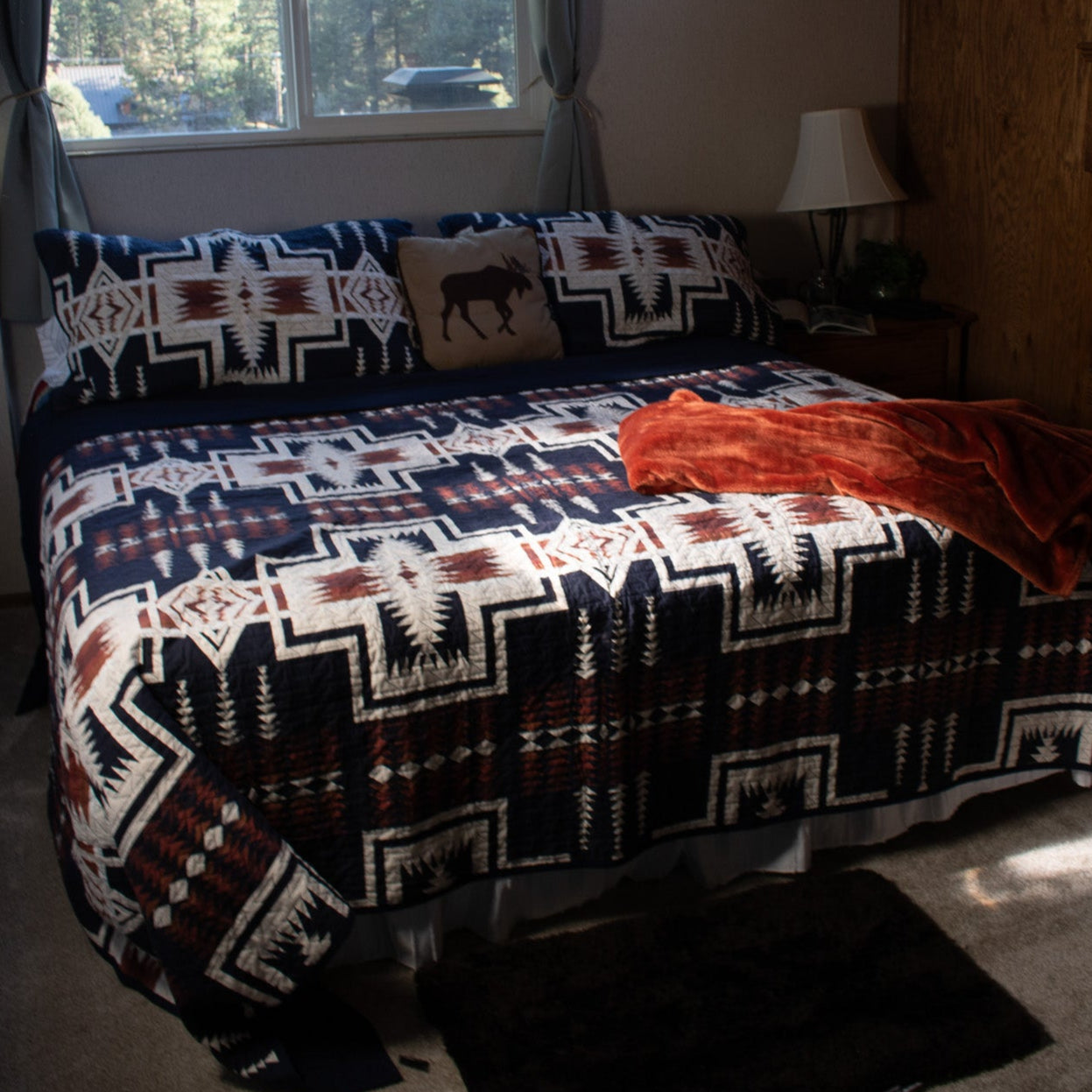 Pendleton Harding Southwestern Geometric Oxford Wool Blanket – Queen