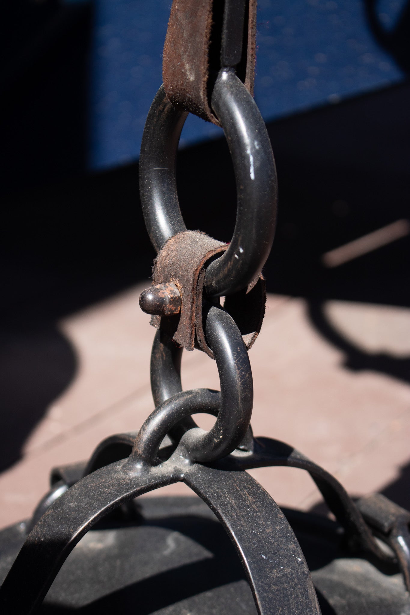 Vintage Custom Made Round Wrought Iron Metal Glass End Table