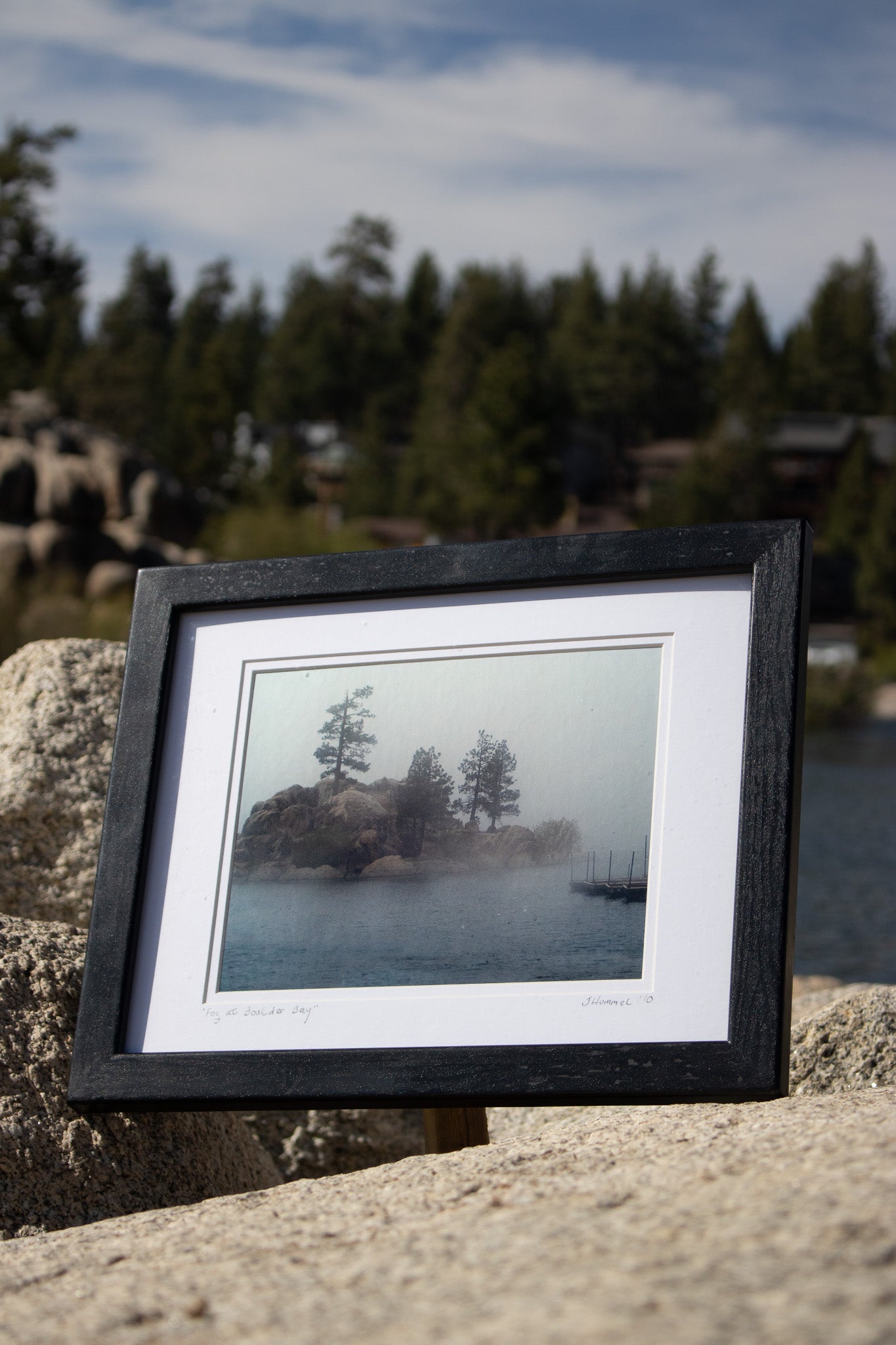 Framed John Hummel "Fog at Boulder Bay" Photograph