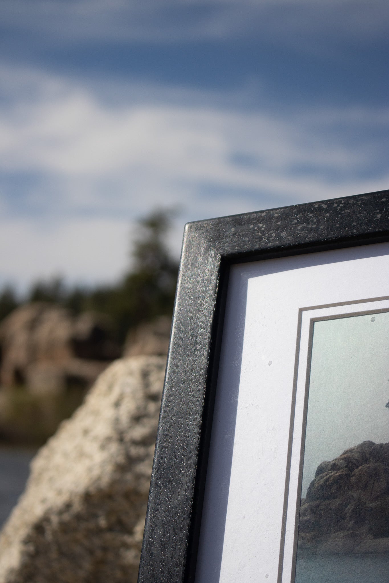 Framed John Hummel "Fog at Boulder Bay" Photograph