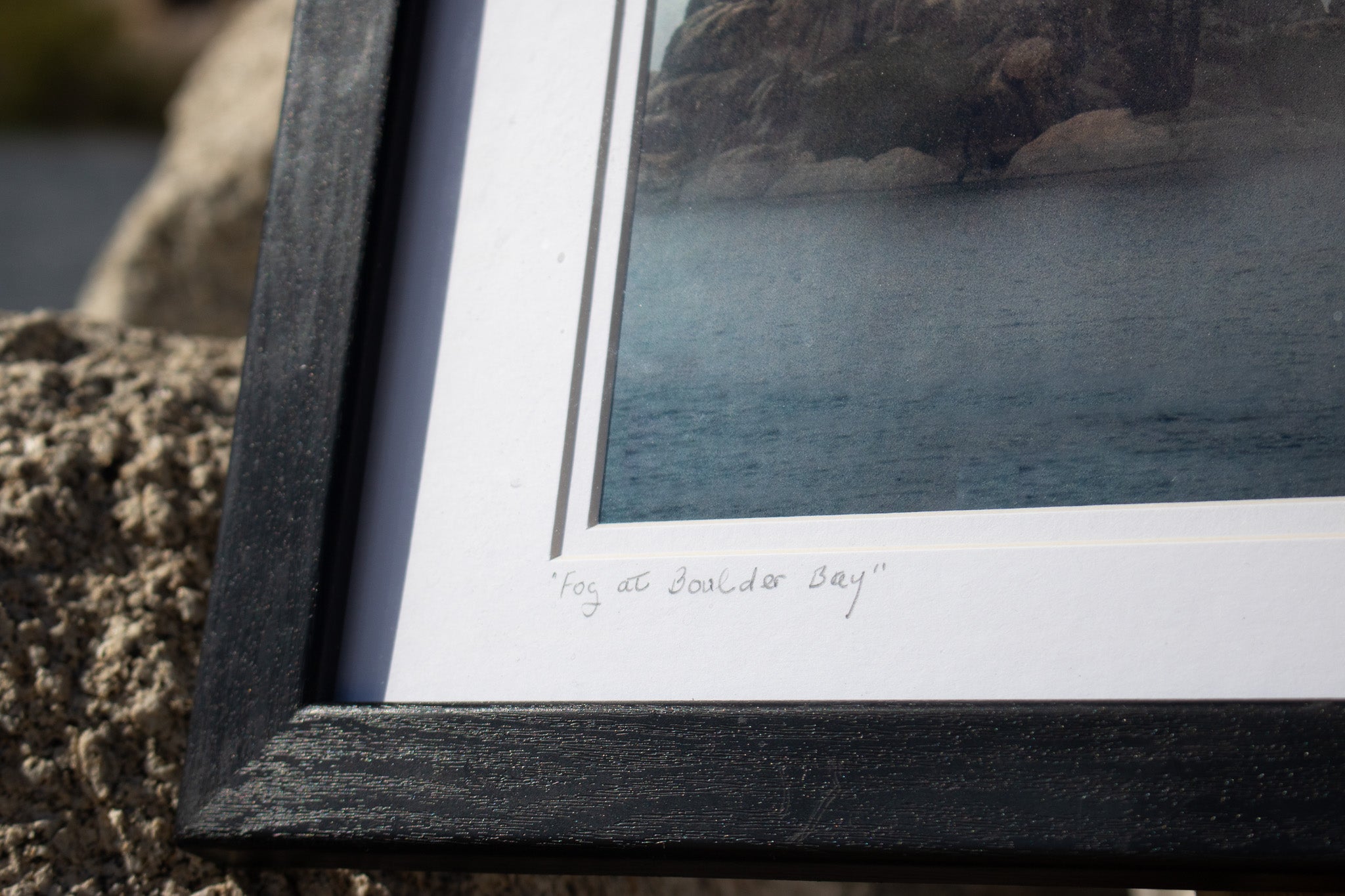 Framed John Hummel "Fog at Boulder Bay" Photograph