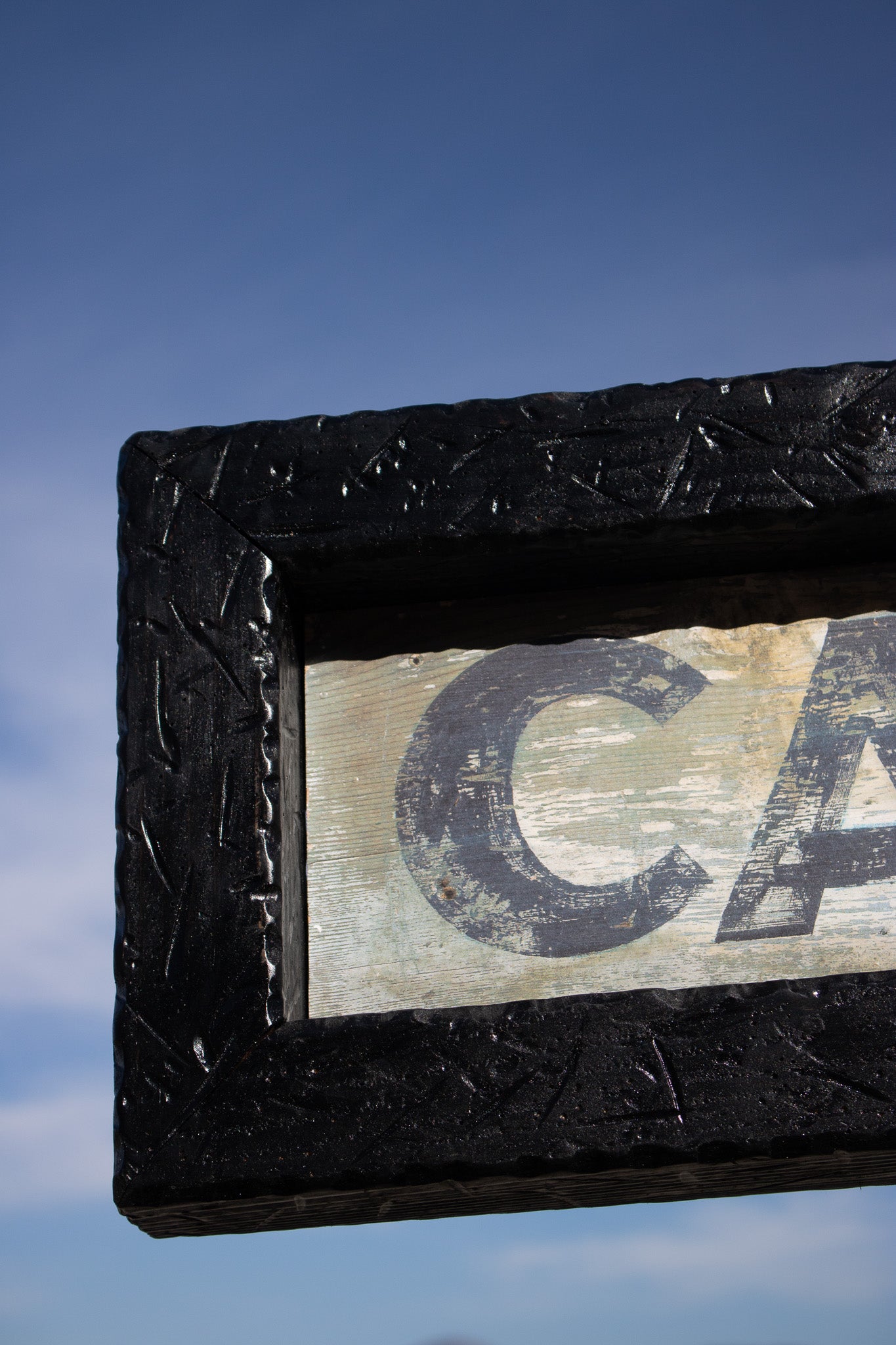 Simple "Cabins" Wooden Sign with Wooden Frame