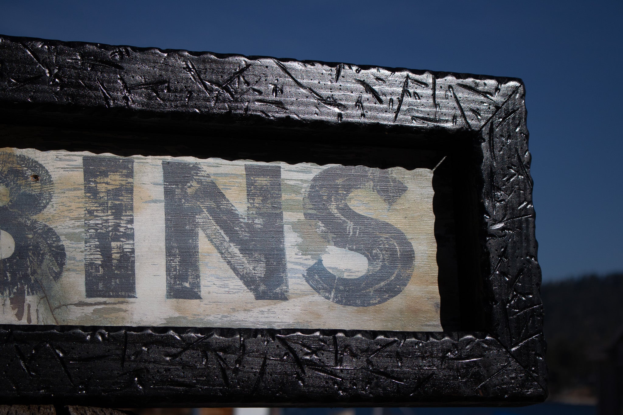 Simple "Cabins" Wooden Sign with Wooden Frame