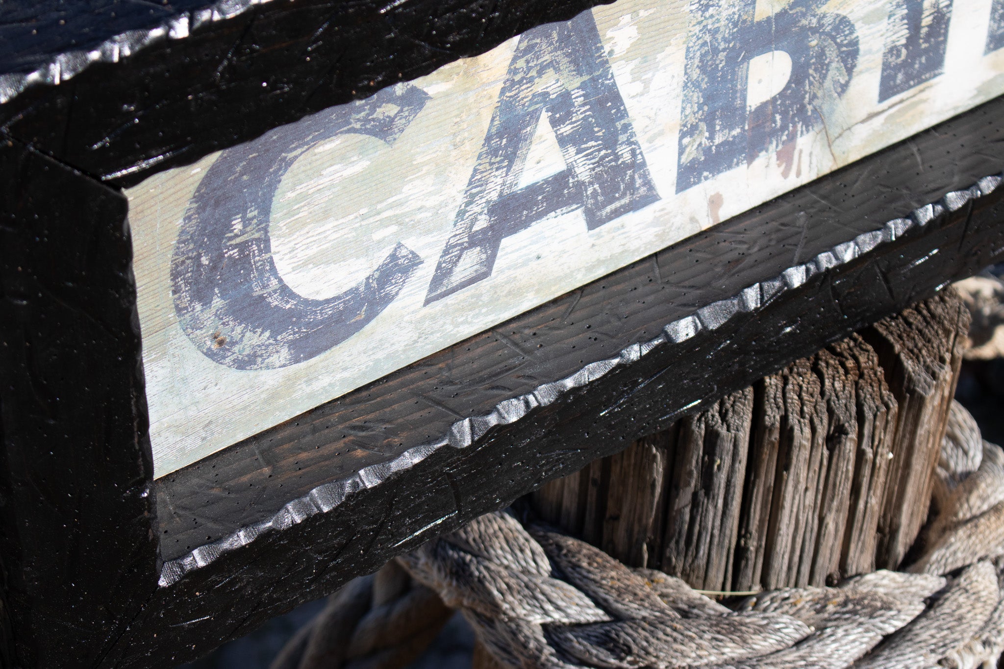 Simple "Cabins" Wooden Sign with Wooden Frame