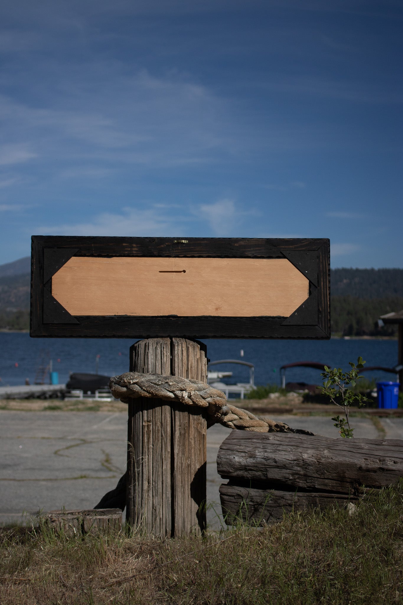Simple "Cabins" Wooden Sign with Wooden Frame