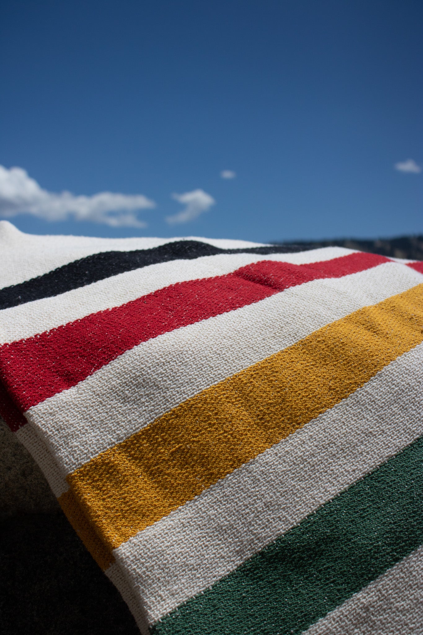 Pisgah Stripe Woven Throw - Black, Red, Yellow, & Green Stripe