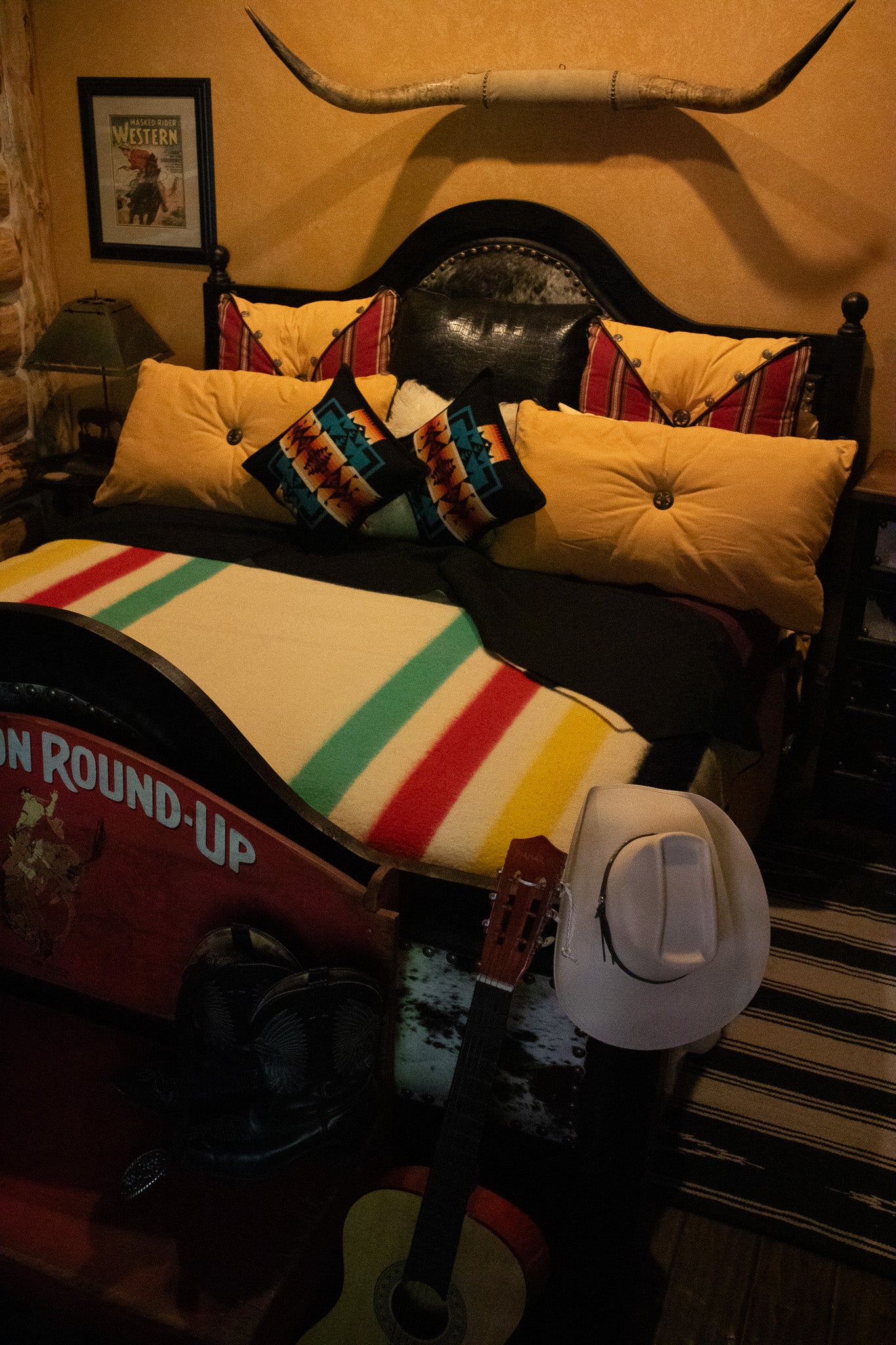 Hudson's Bay Point Wool Blanket Off-White Bold Multi-Colored Stripes