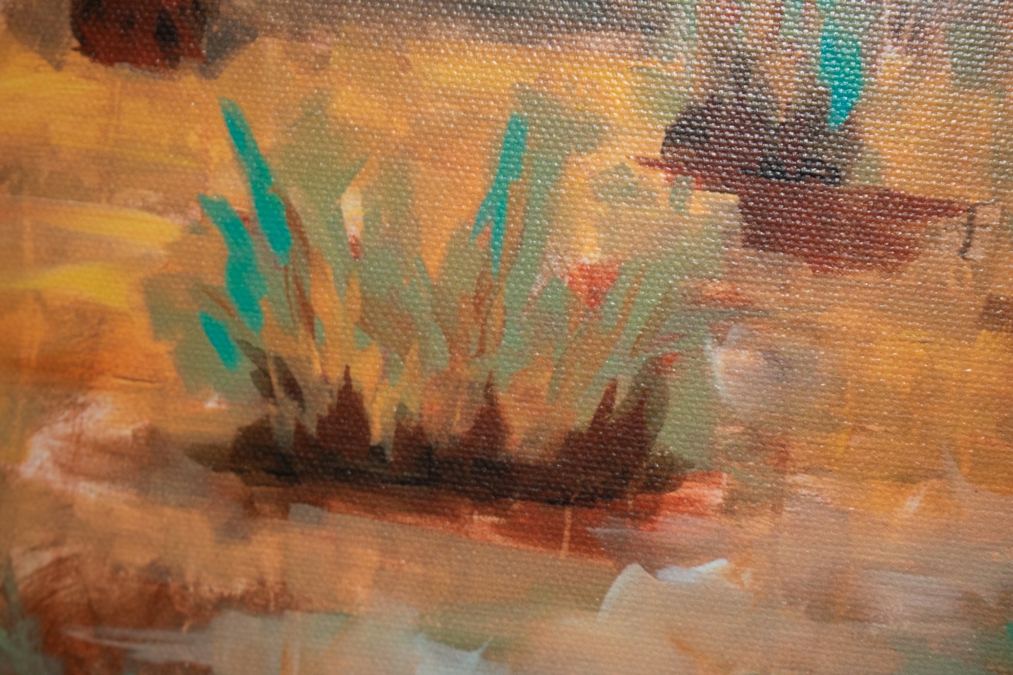 Custom White Solid Wood Framed Canvas Transfer Print of Buffalo at the Ridge