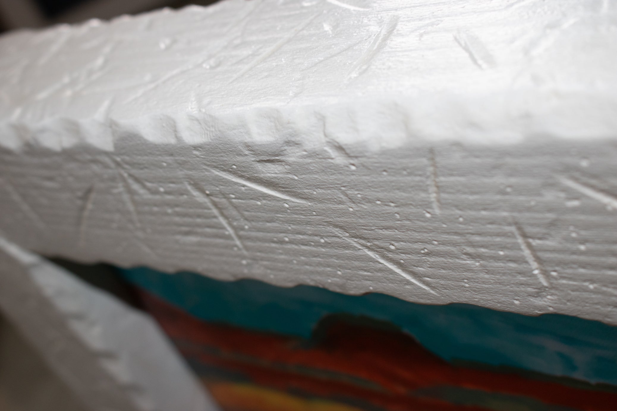 Custom White Solid Wood Framed Canvas Transfer Print of Buffalo at the Ridge