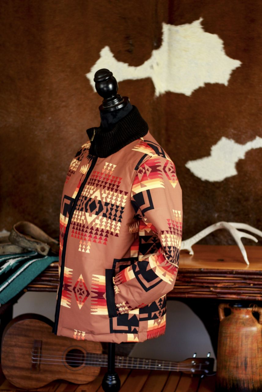 Pendleton Burnt Orange Snow Jacket Mesa Pattern Size Small