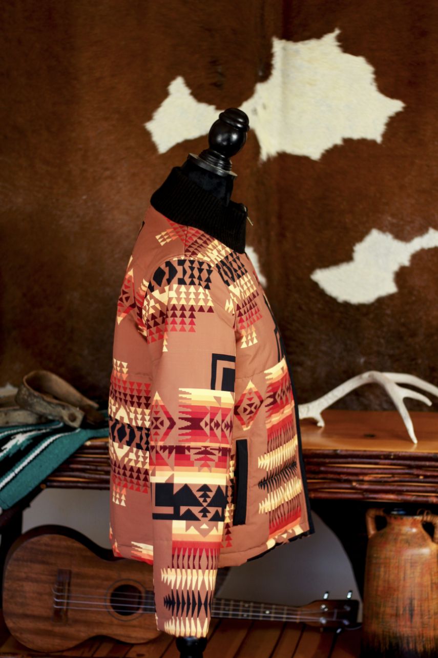 Pendleton Burnt Orange Snow Jacket Mesa Pattern Size Small