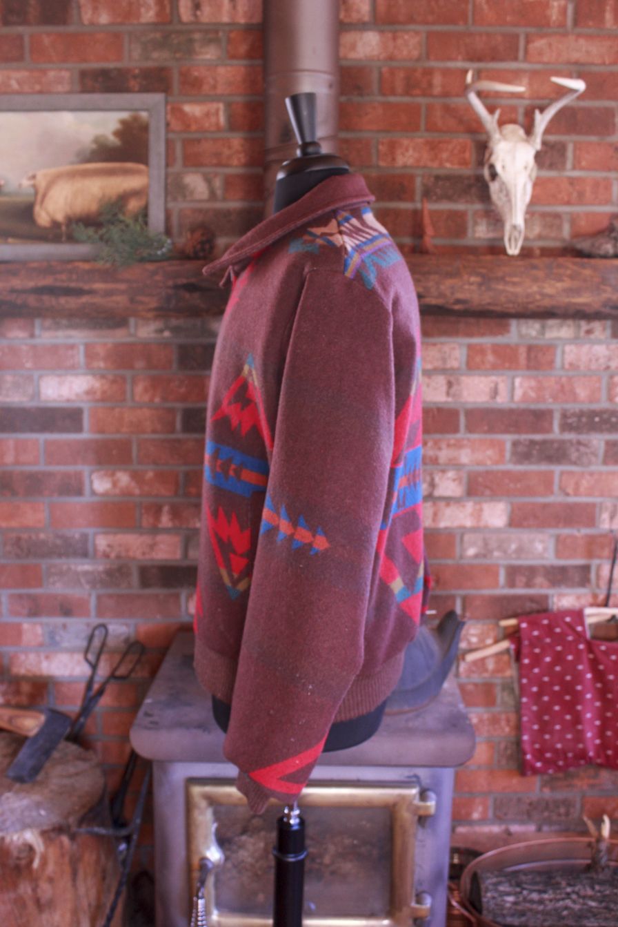 Vintage Pendleton Western Wear Wool Southwest Brown Jacket Medium