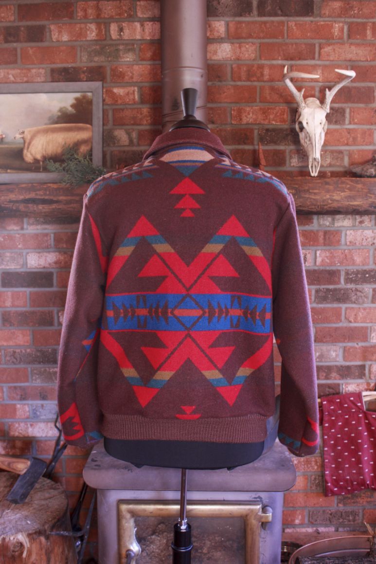 Vintage Pendleton Western Wear Wool Southwest Brown Jacket Medium