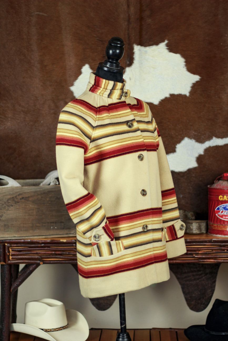 Pendleton Archives Camp Stripe Wool Jacquard Blanket Coat Medium