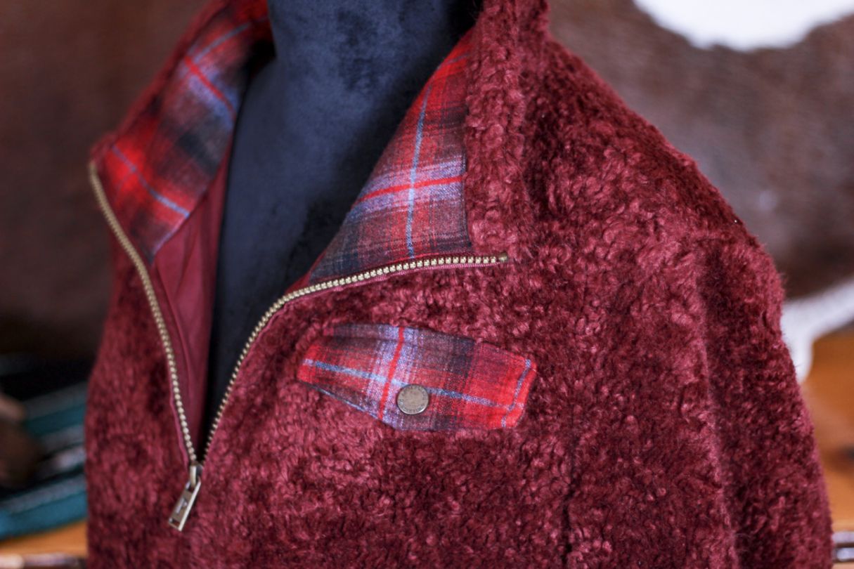 Womens Size L Pendleton Fuzzy Zip Up Jacket Maroon EUC