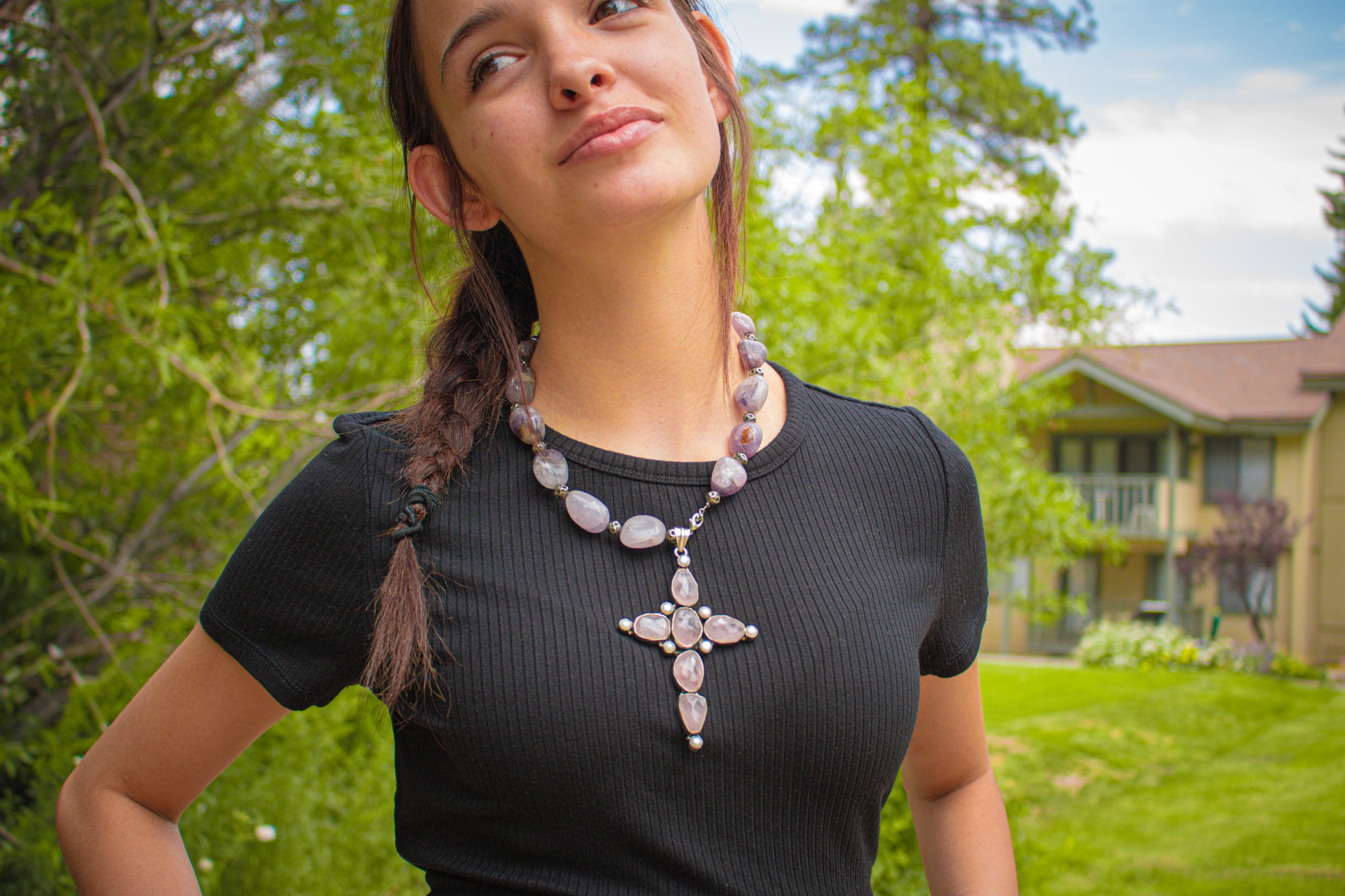 Amethyst Cross Necklace