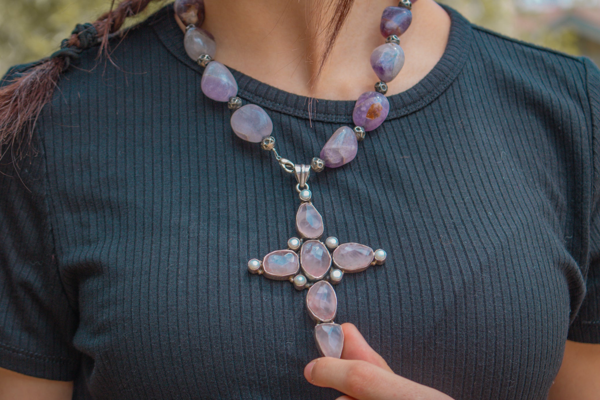 Amethyst Cross Necklace
