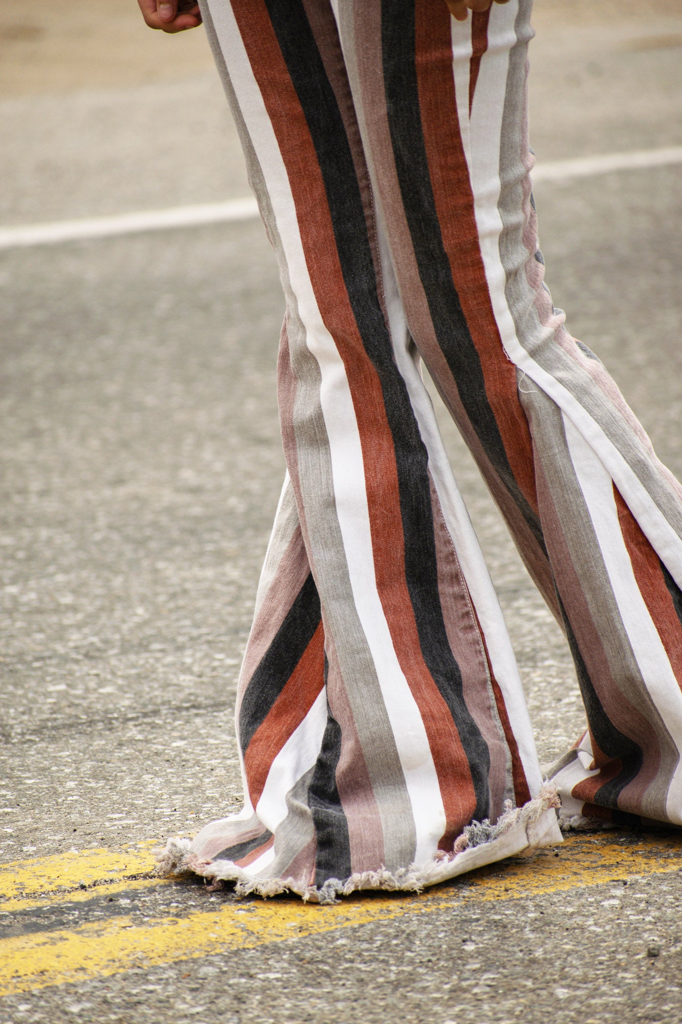 Altar'd State Striped Bell Bottom Jeans