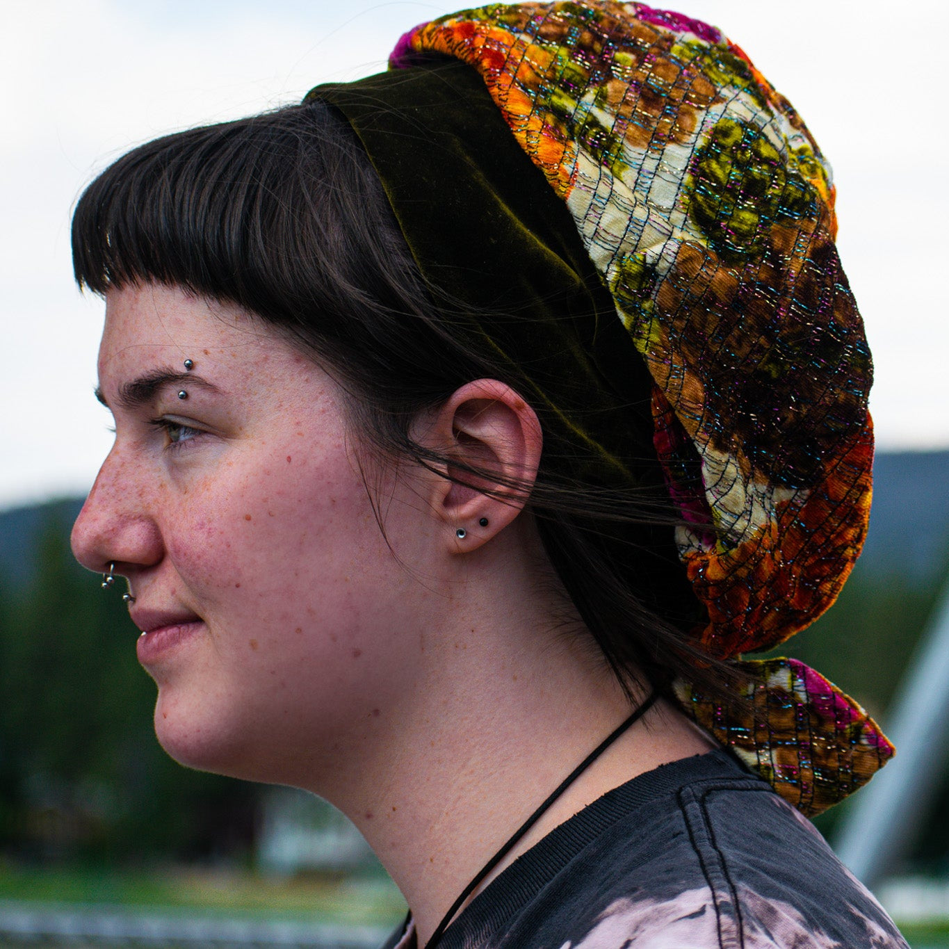 Leslie James Multicolored Floral Design Pillbox Hat