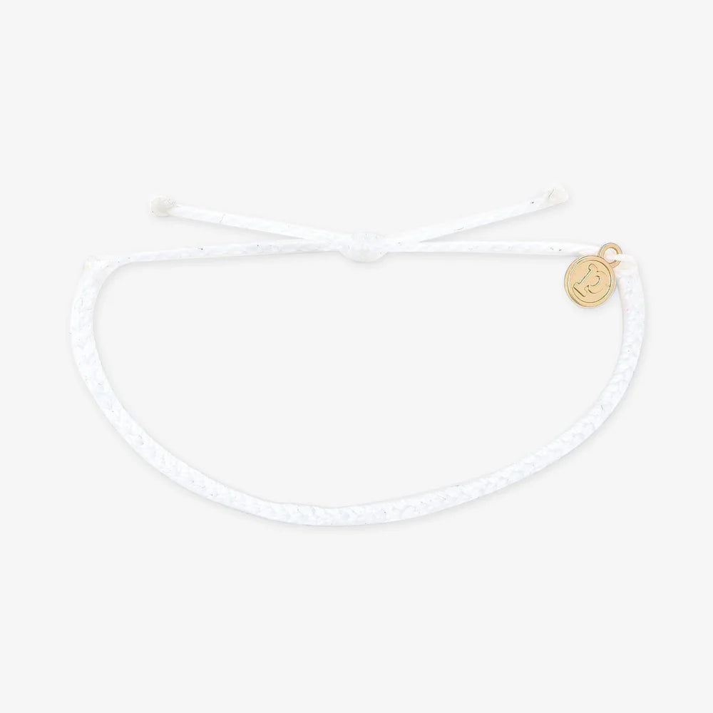 Pura Vida Mini White Braided Jute Cord Bracelet