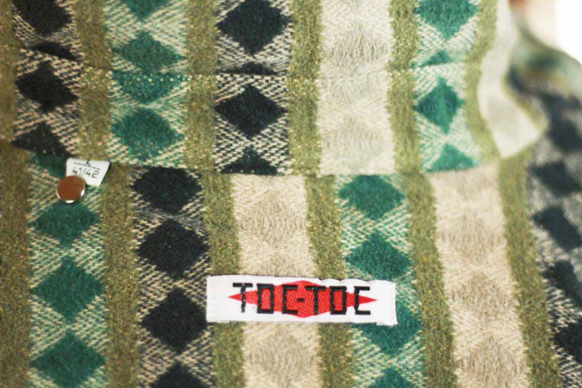 Toc - Toc Green/Khaki/Brown Diamond Pattern Button - up Fannel Coat