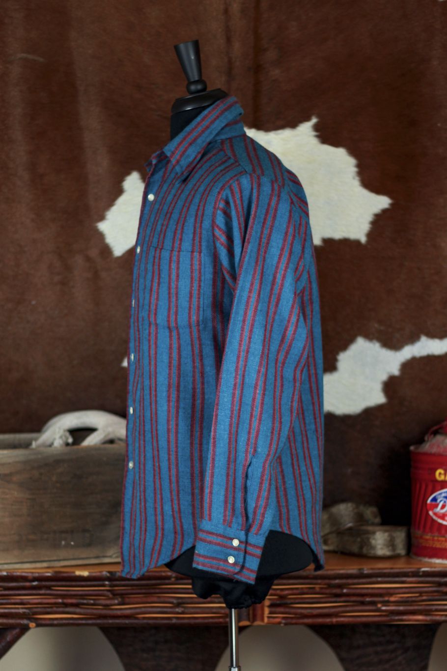 Old Scool Town Craft Tapereo Penney's Blue Striped Red Button-up Shirt