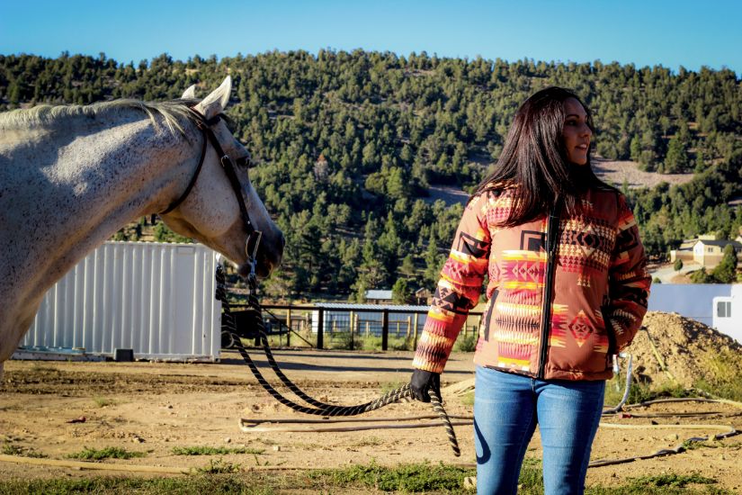 Pendleton Burnt Orange Snow Jacket Mesa Pattern Size Small