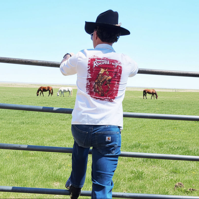 Pendleton White Round Up Long Sleeve Snap Button up Size L